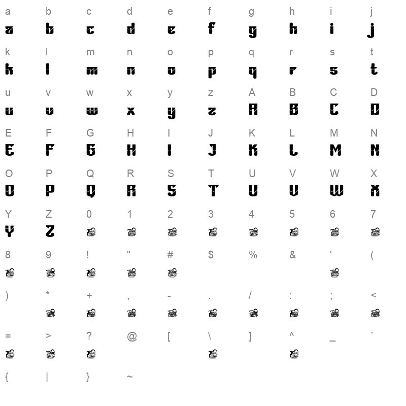 Bahiyoh Character Map
