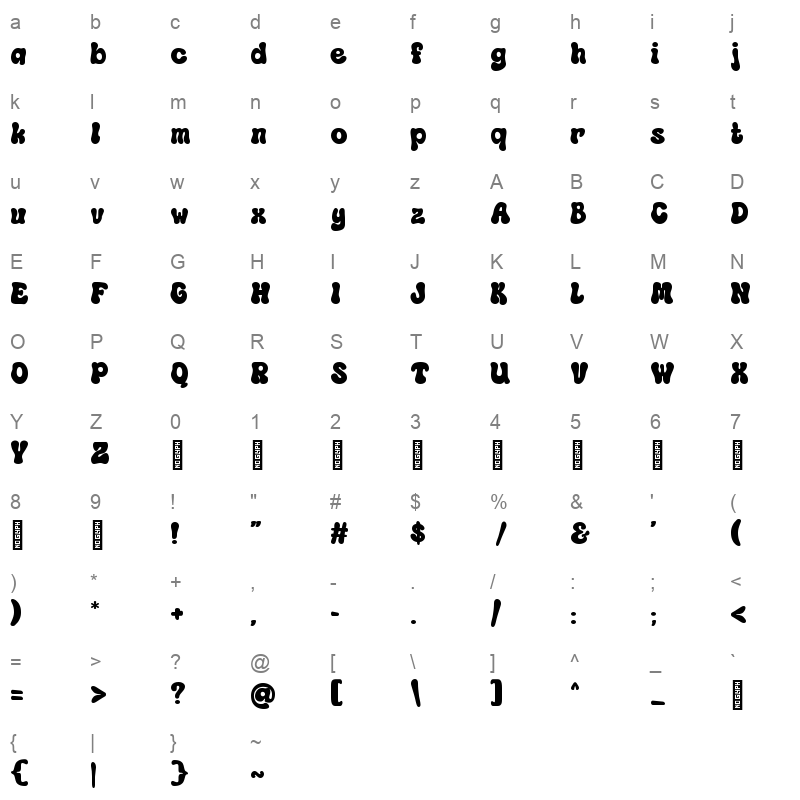 baiky retro demo version Character Map