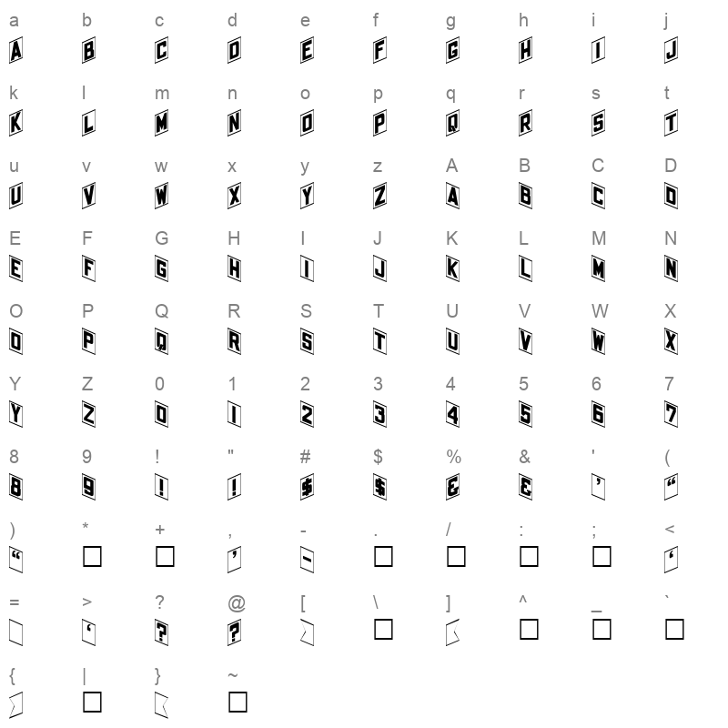 bajazzo Character Map