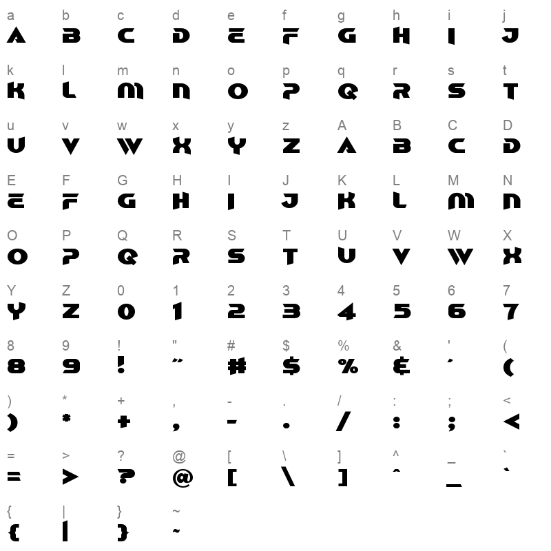 balisong ultra Character Map