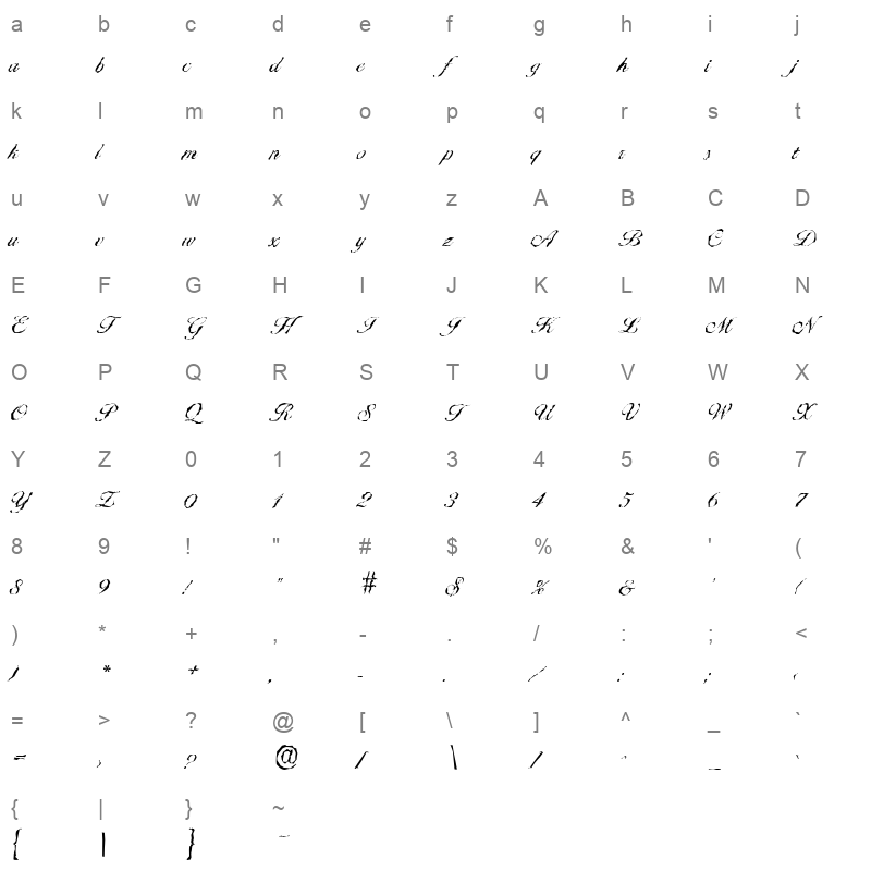 ballantines random light regular Character Map