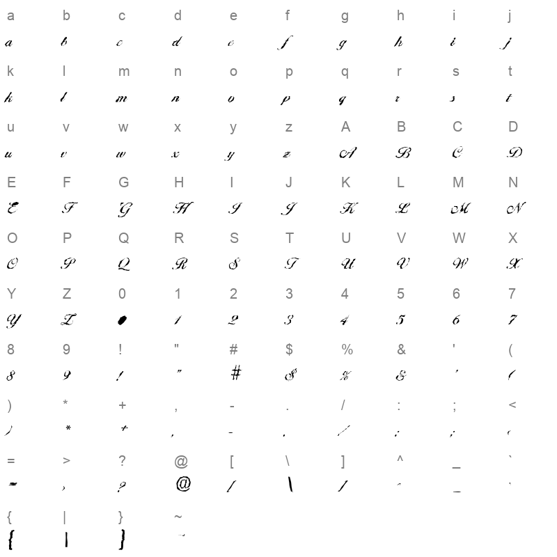 ballantines random medium regular Character Map