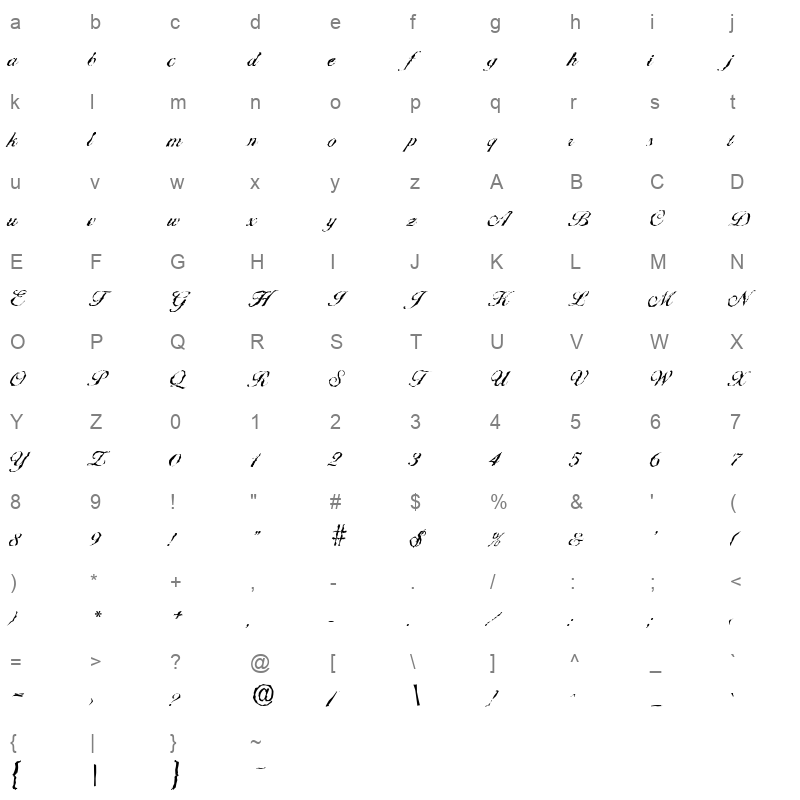 ballantines random regular Character Map