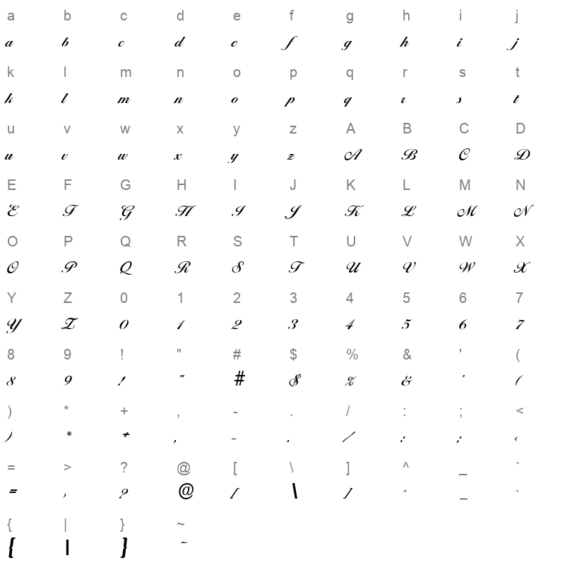 ballantines serial bold Character Map