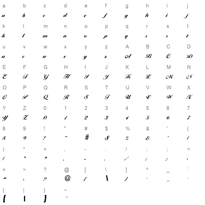 ballantines serial heavy Character Map