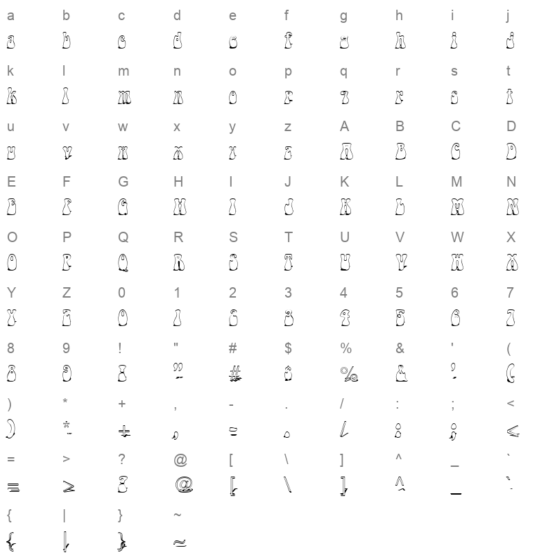 balloon shadow Character Map