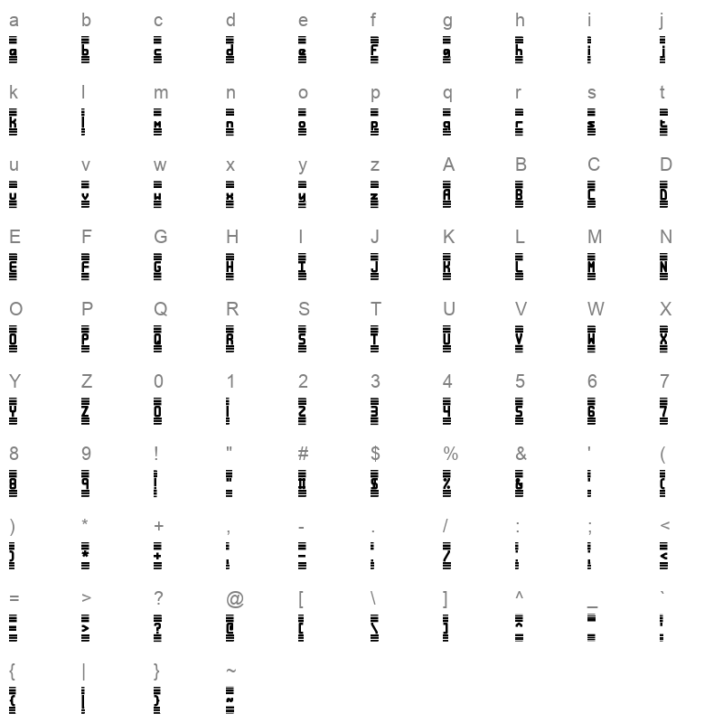 bandwidth brk Character Map