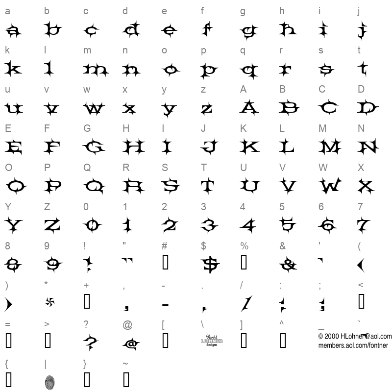 barbecue Character Map