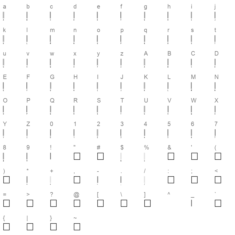 barcode c39hrp60dhtt Character Map