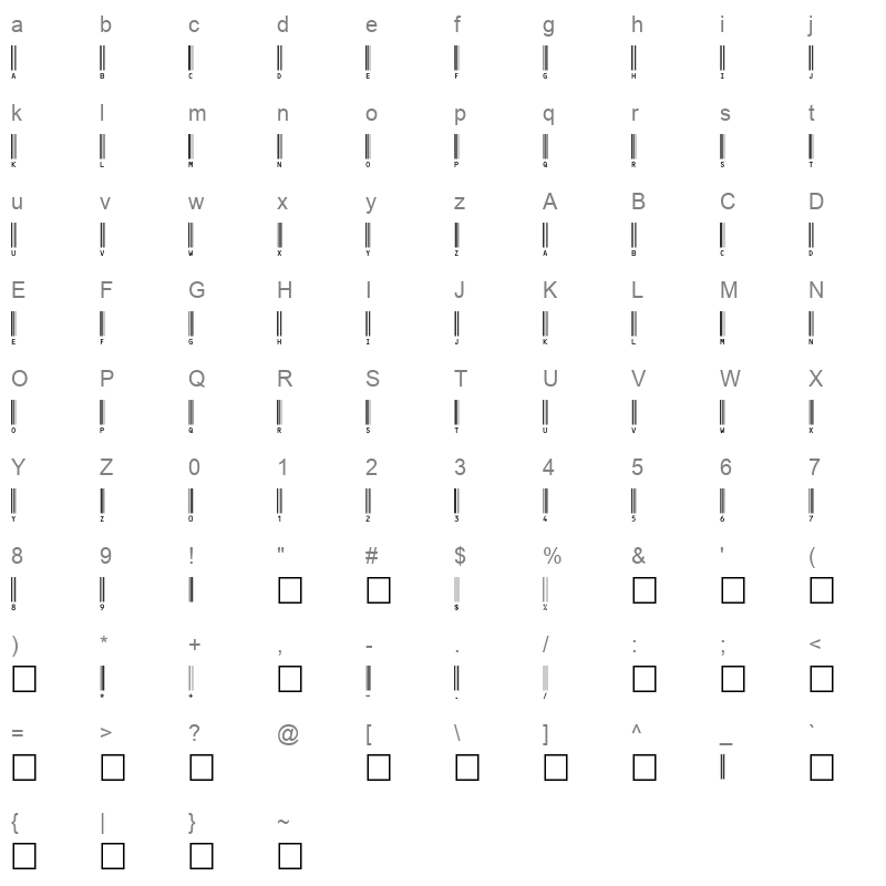 barcode c39hrp72dmtt Character Map