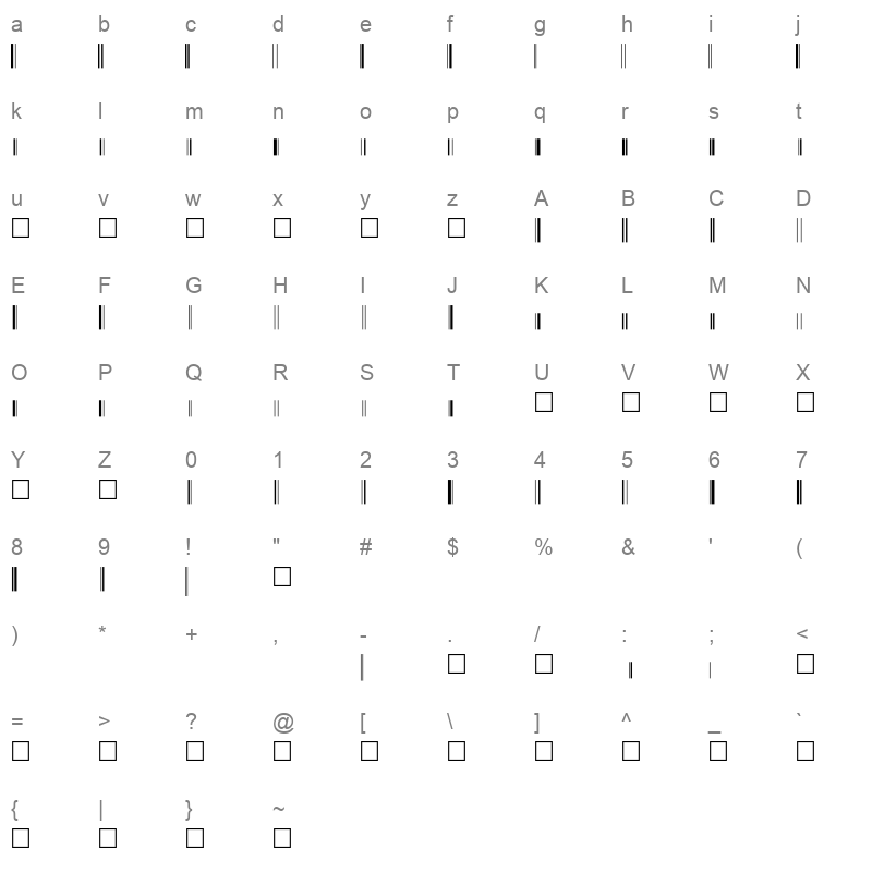 barcode eanbwrp36xtt Character Map