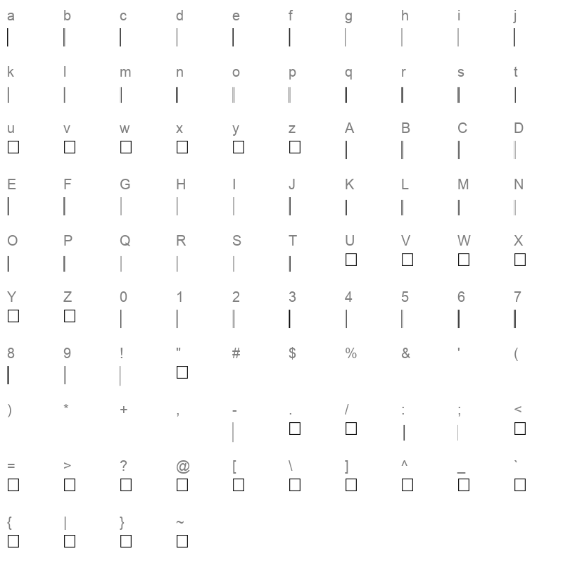 barcode eanbwrp72xtt Character Map