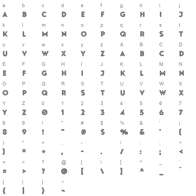 baro line three Character Map