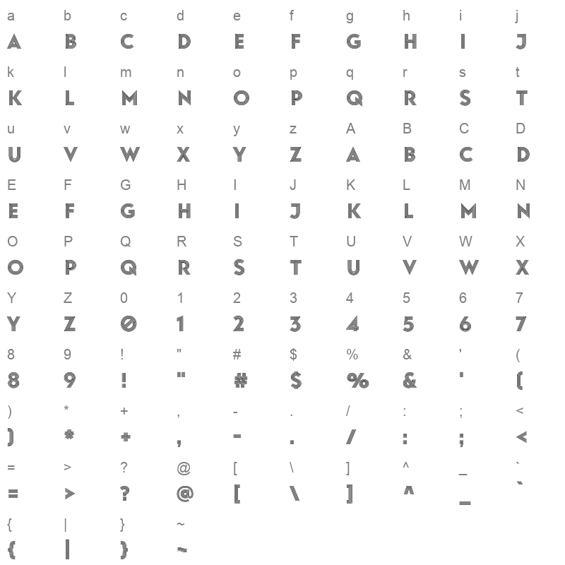 baro strip Character Map