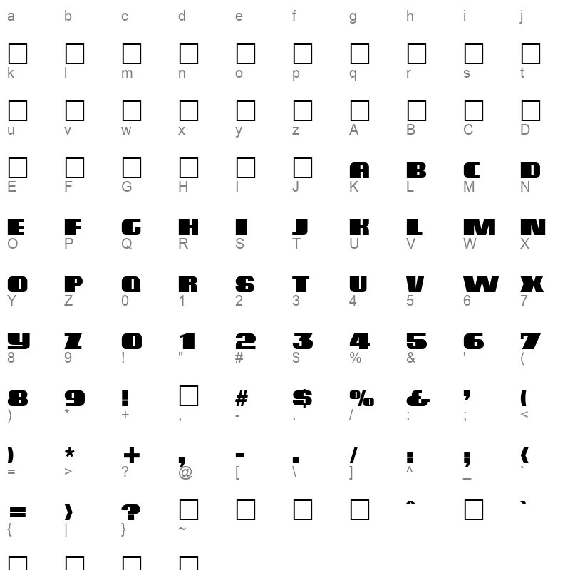 barracuda Character Map