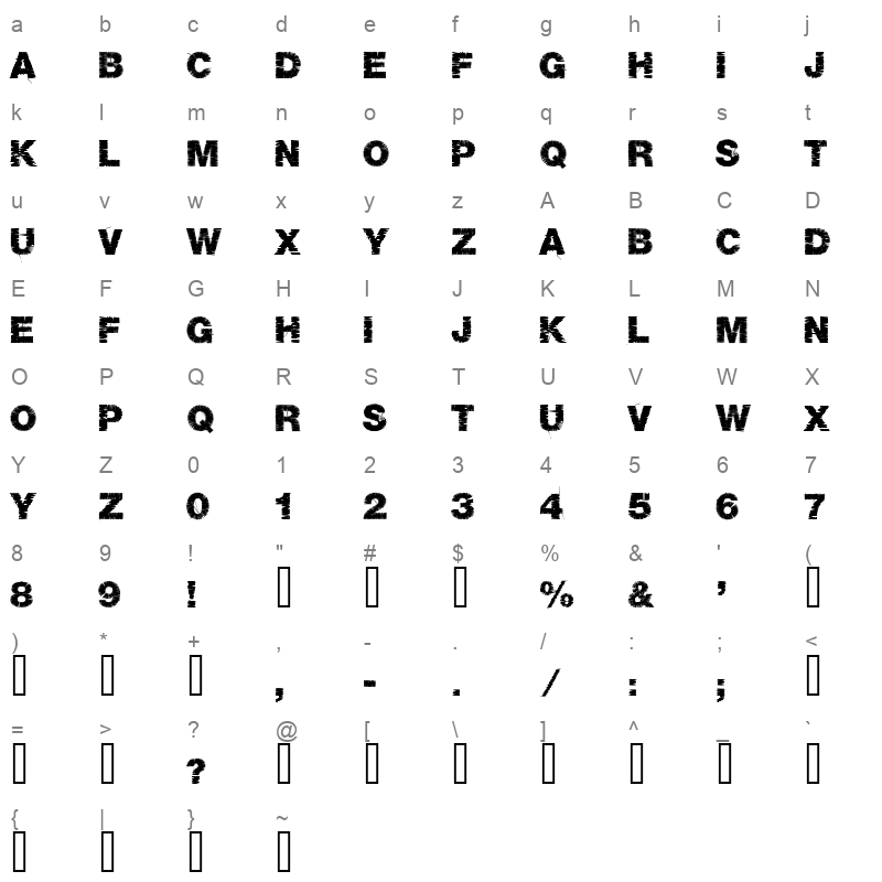base 05 Character Map