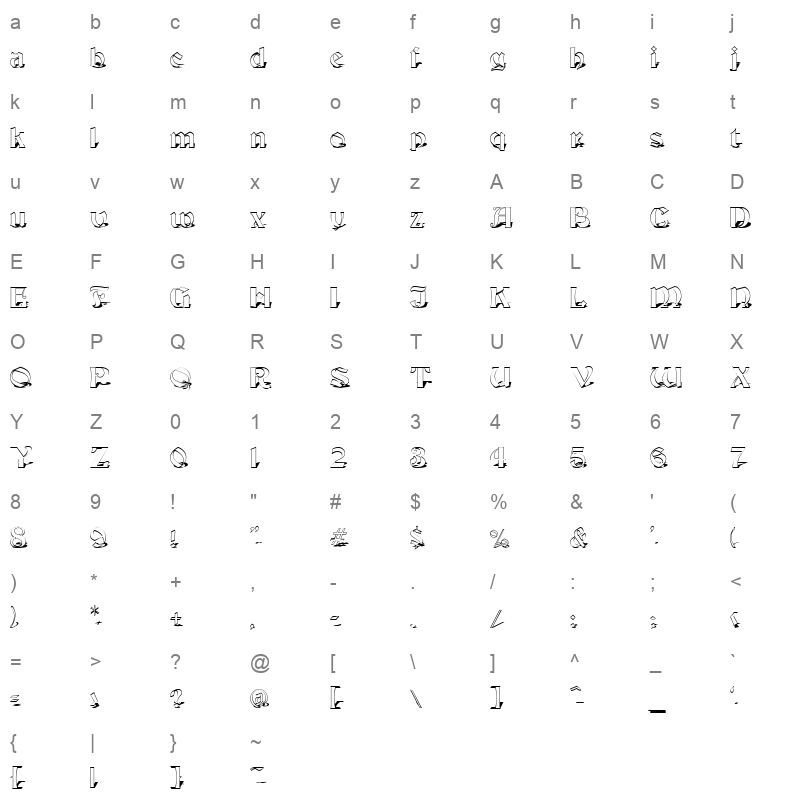 basilika shadow Character Map