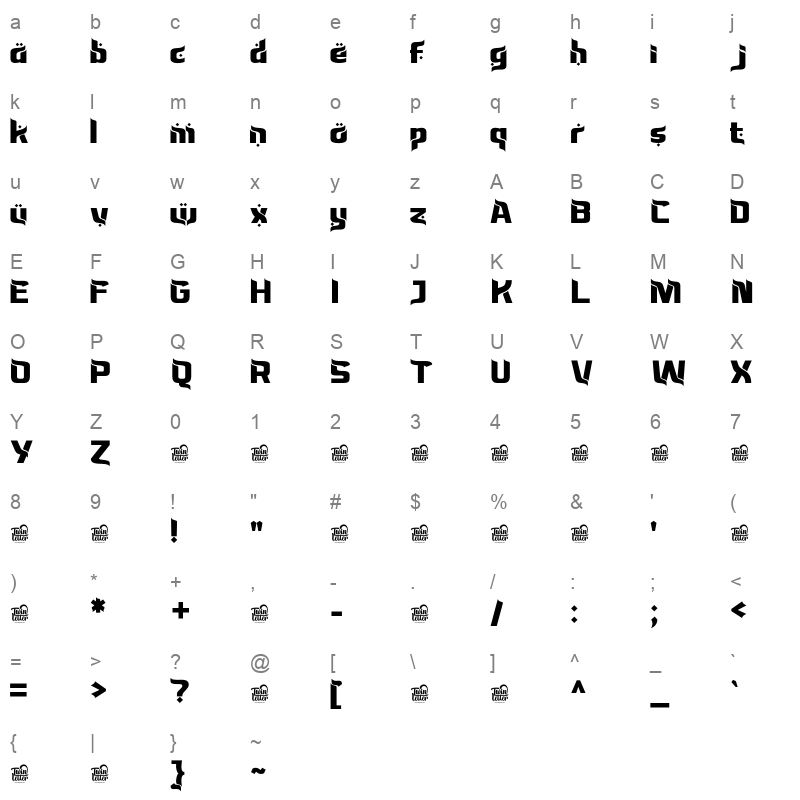 bassun Character Map