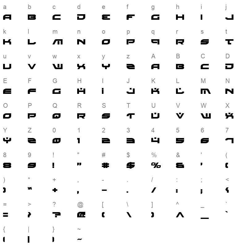 battlefield bold Character Map