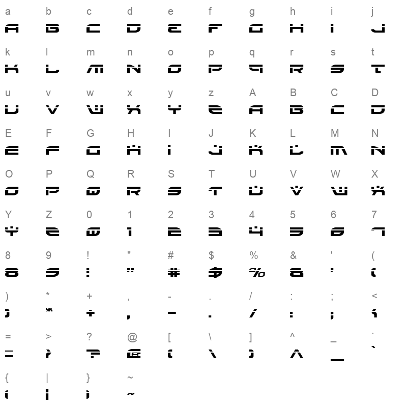 battlefield laser Character Map
