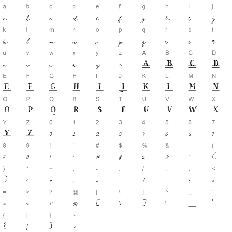 be my monogram Character Map