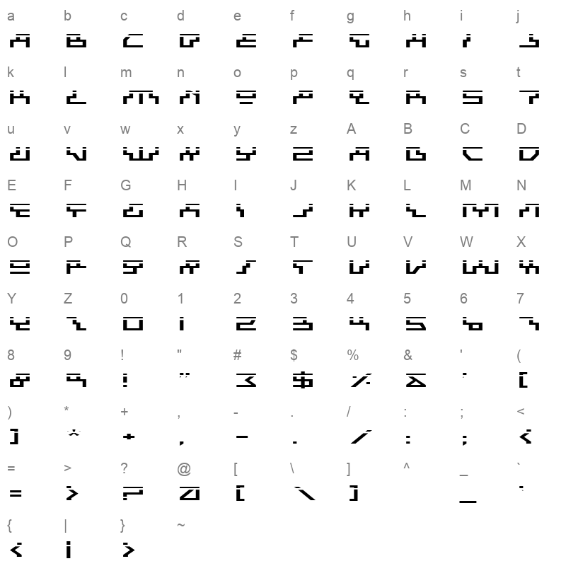 beam rider expanded laser Character Map