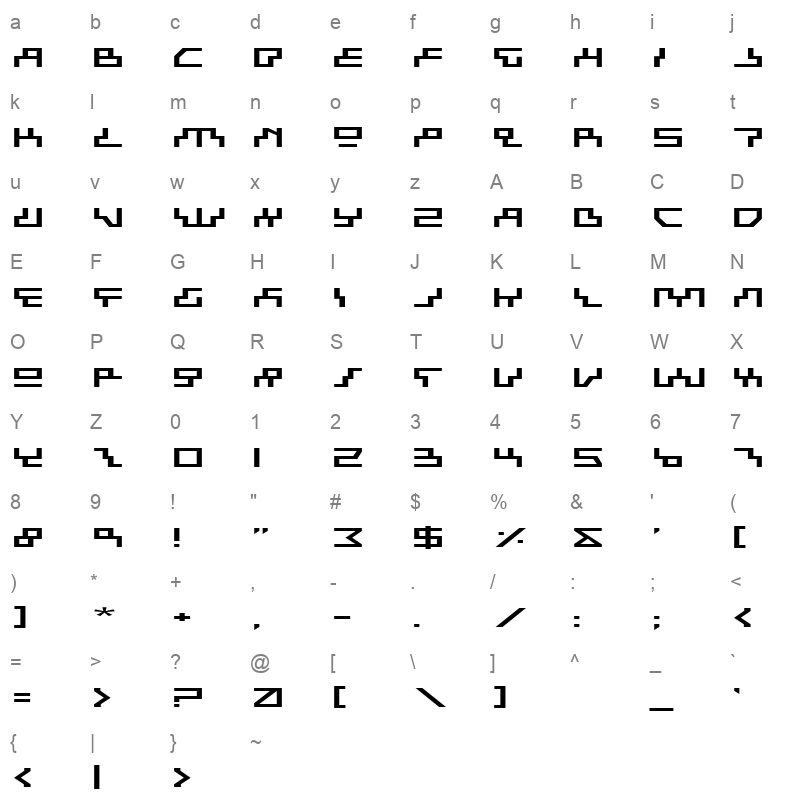 beam rider expanded Character Map