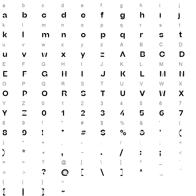 beatrice headline semibold Character Map