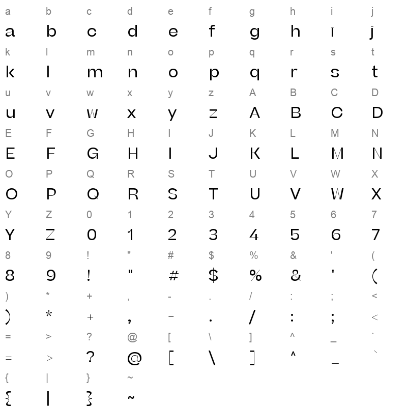 beatrice headline Character Map