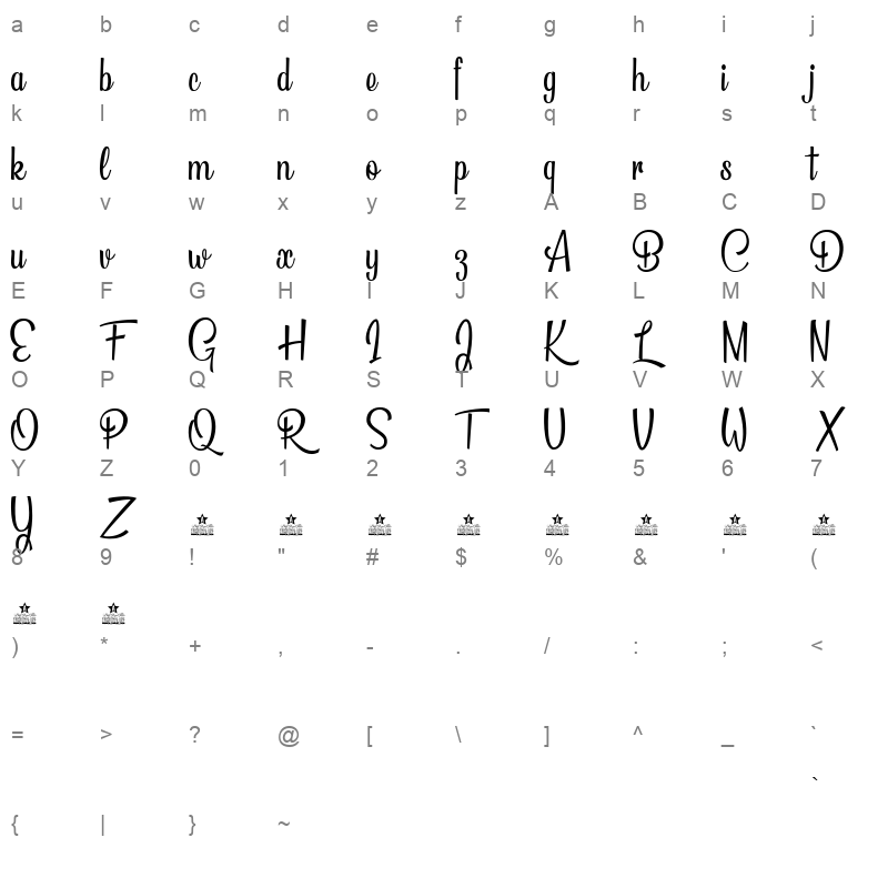 beautiful people personal use Character Map
