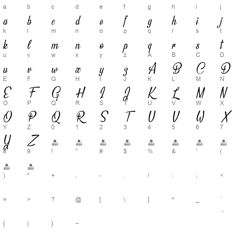 beautiful people two personal use Character Map
