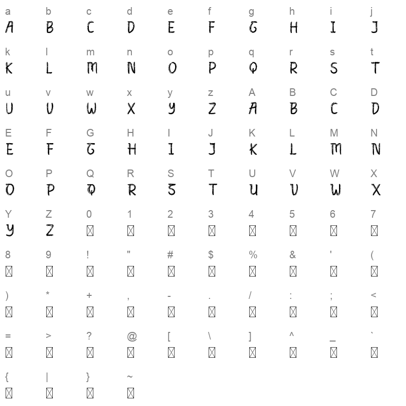 BeechlandsDemoRegular Character Map