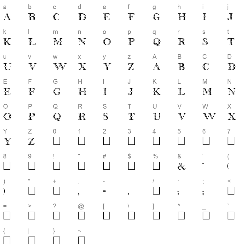 beffle regular Character Map