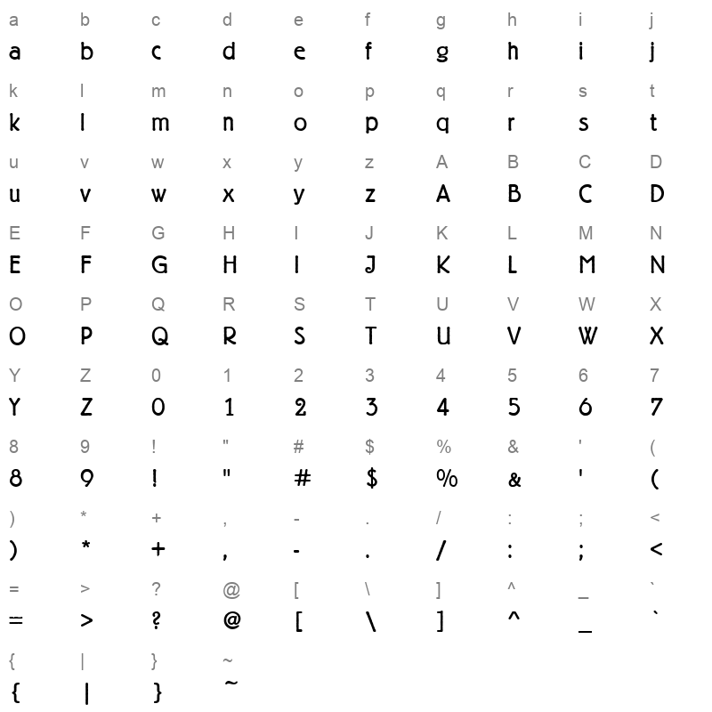 belfort regular Character Map