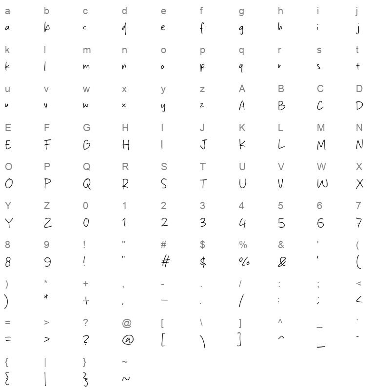 believe heart Character Map