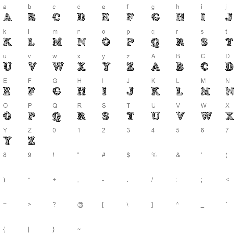 bemydor Character Map