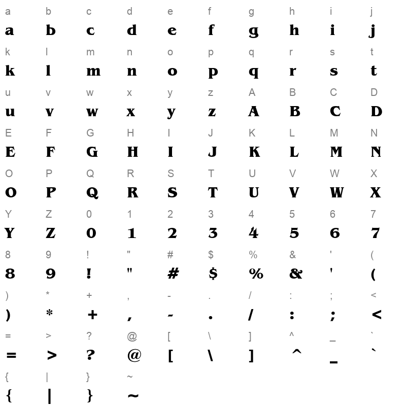 benguiat itc bt bold Character Map
