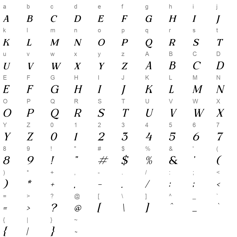 BEQINER WOFF2 Character Map