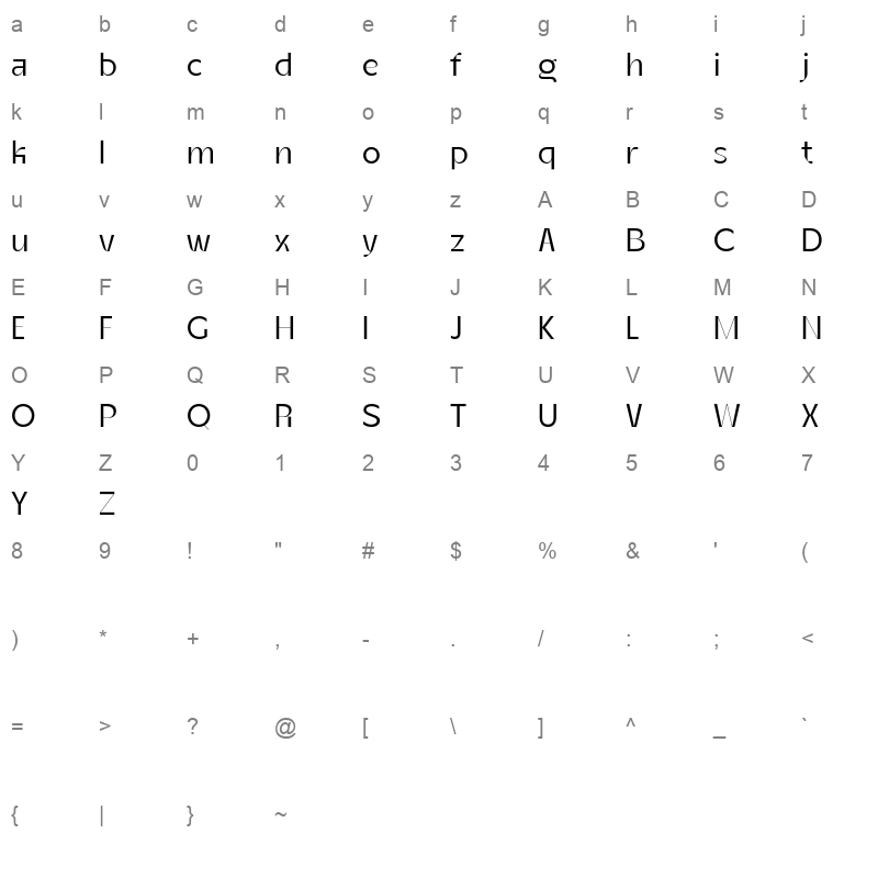 berghan Character Map