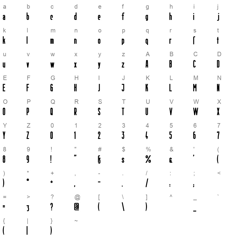 berlin email heavy Character Map