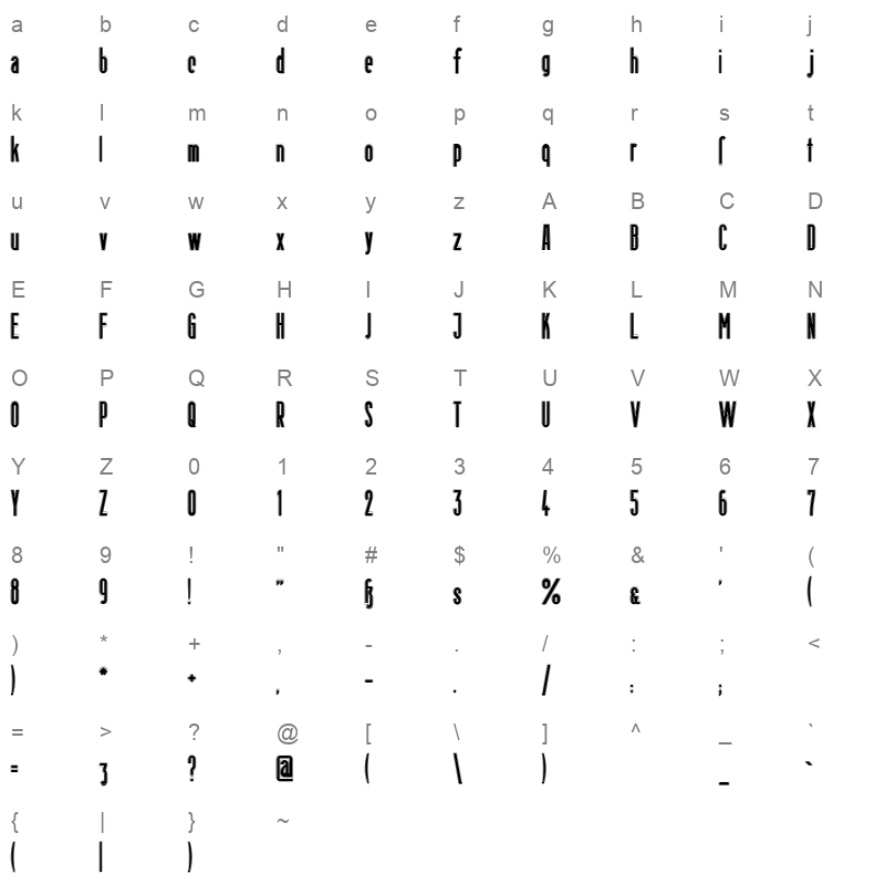 berlin email outline Character Map
