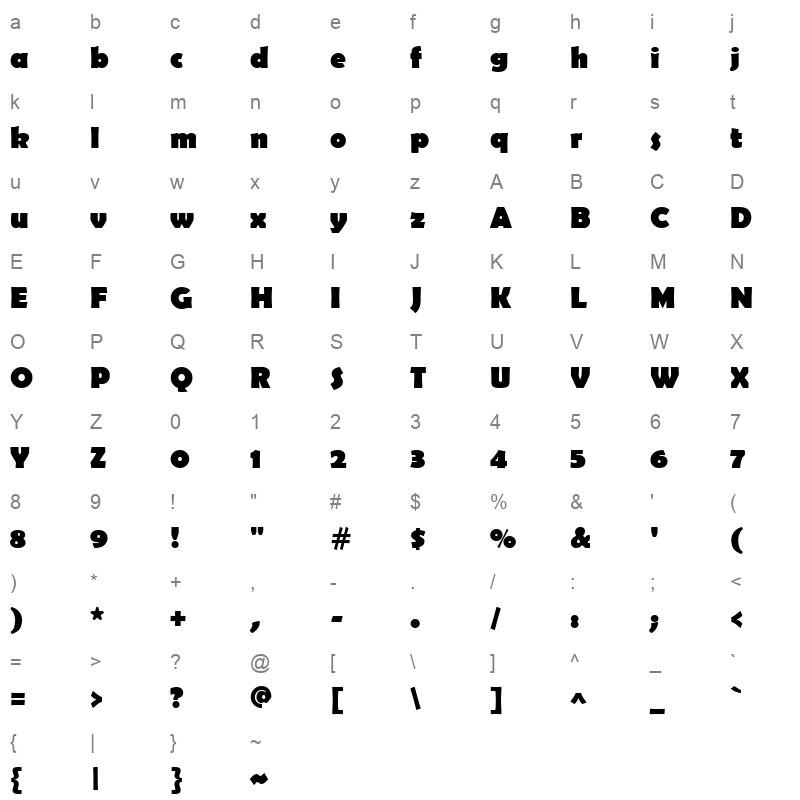 berlin sans fb bold Character Map