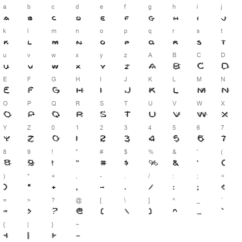 berserker expanded Character Map