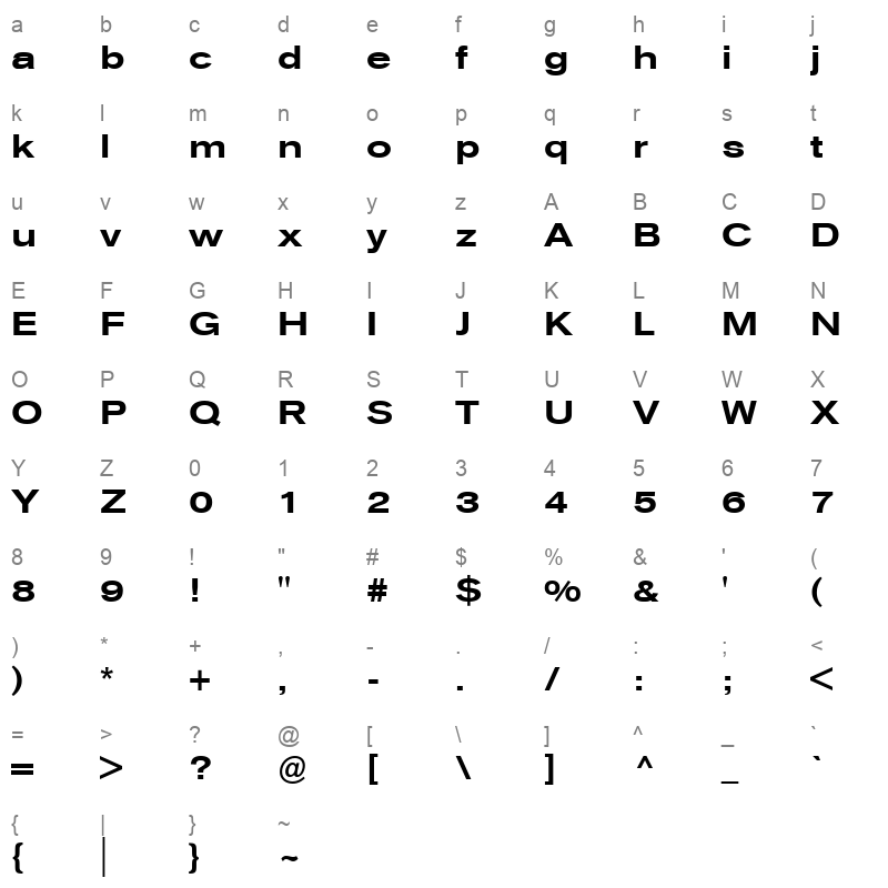 berthold akzidenz grotesk be medium extended Character Map