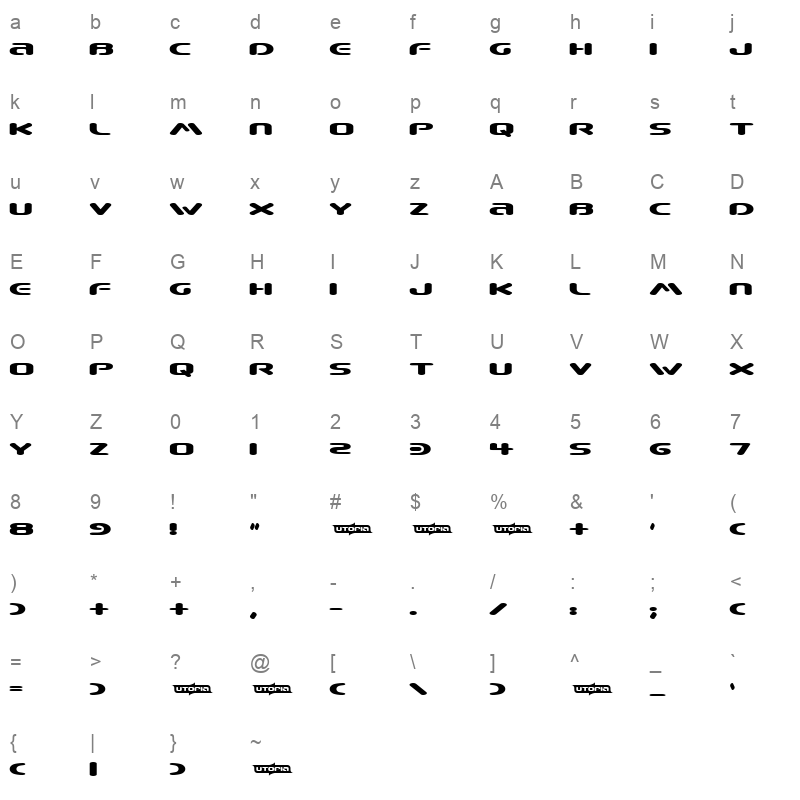 beware Character Map