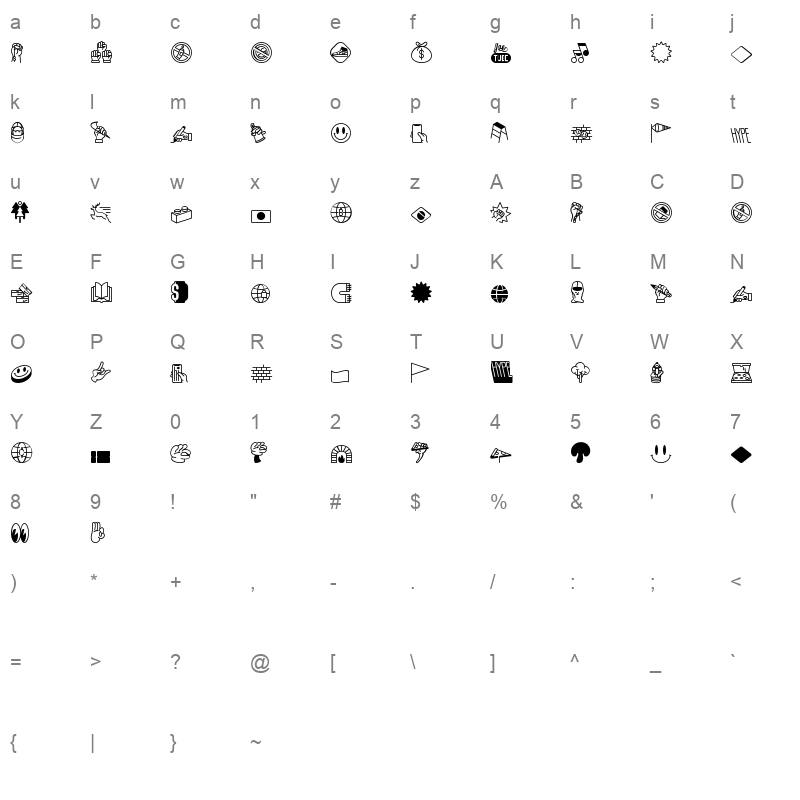 bhelt dingbats Character Map