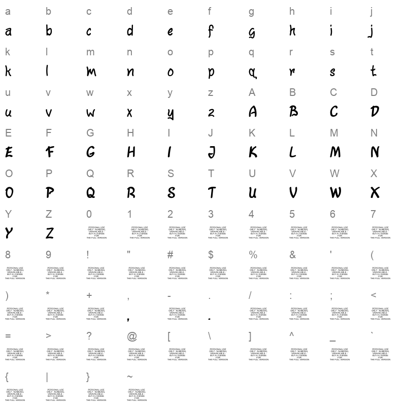 biemoy demo Character Map