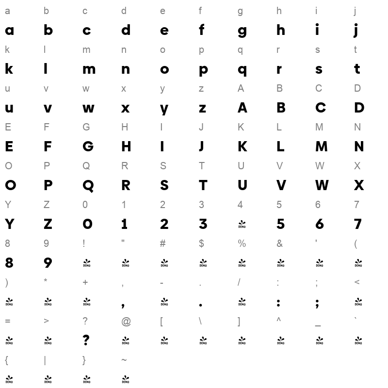 biennale black Character Map
