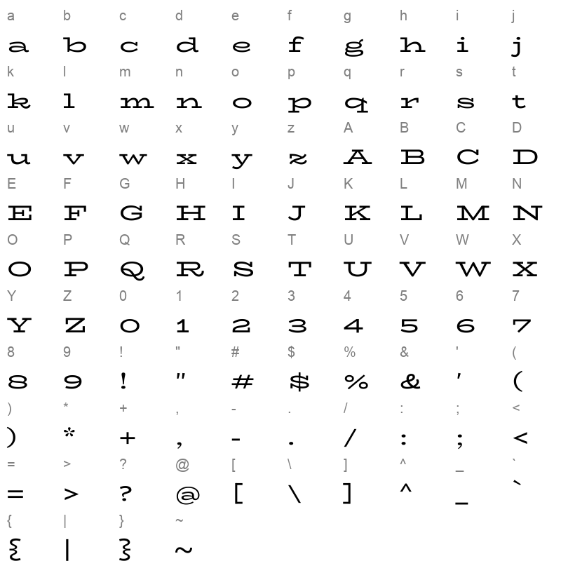 biorhyme expanded regular Character Map