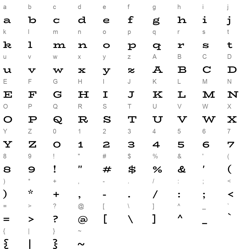 biorhyme semi expanded semi bold Character Map